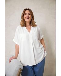 Evans - Short Sleeve Utility Blouse - Lyst