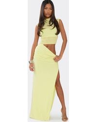 EGO - Short Sleeve Panelled Mesh Maxi Dress - Lyst