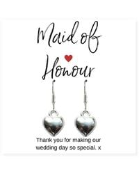 Aye Do Gifts - Maid Of Honour Heart Earrings & Thank You Gift Card - Lyst