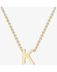 T.H.Baker - 9Ct Mini Initial K Necklace 1.19.0160 - Lyst