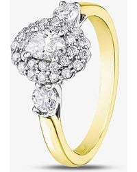 T.H.Baker - 18Ct 0.80Ct Multi-Cut Diamond Oval Cluster Ring 31169Yw/80-18 - Lyst