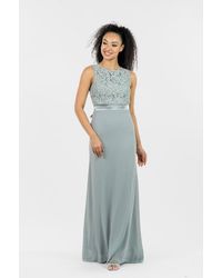 TFNC London - Halannah Lace Sleeveless Sage Maxi Dress - Lyst