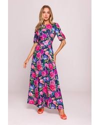 Love Lace - Flared Short Sleeve Fit & Flare Dress With Cut-Outs - Lyst