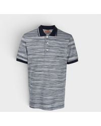 Missoni - Striped Contrast Collar Polo Shirt Space Dyed - Lyst