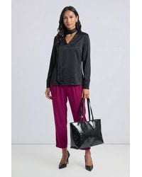 PRINCIPLES - Fluid Satin Scarf Detail Blouse - Lyst