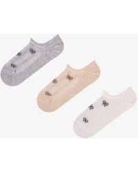 Penti - Ribbon Jacquard Bow Pattern Cotton Pair Sneaker Socks - Lyst
