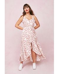 Nasty Gal - Plus Size Floral Print Strappy Maxi Dress - Lyst