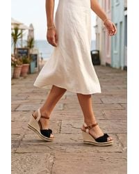 Spot on - Knot Front Espadrille Wedge Sandal With Ankle Strap - Lyst