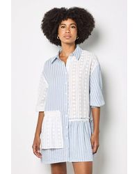 Apricot - Mix Stripe Shirt Mini Dress - Lyst