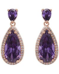 Jon Richard - Gift Packaged Rose Gold Cubic Zirconia Purple Pear Drop Earrings - Lyst