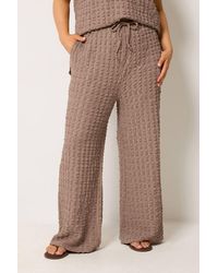 Yours - Bubble Textured Wide Leg Trousers - Lyst
