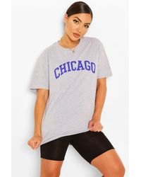 Boohoo - Chicago Slogan Oversized T-shirt - Lyst