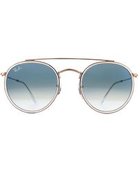 Ray-Ban - Round Transparent Bronze Copper Light Blue Gradient Sunglasses - Lyst