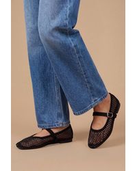 Faith - Shelly Faux Leather Netted Rhinestone Ballet Flats - Lyst