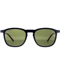 Lacoste - Square Blue White Red Green Sunglasses - Lyst