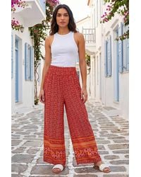 Roman - Shirred Waist Wide Leg Trouser - Lyst