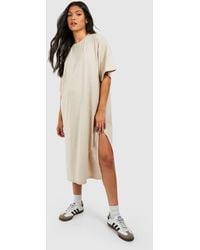 Boohoo - Maternity Cotton Super Oversized Midi T-shirt Dress - Lyst