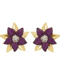 LÁTELITA London - Marguerite Daisy Flower Large Stud Earrings Ruby - Lyst
