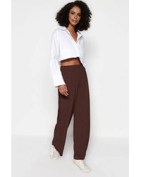 WOVCOR - High Waist Wide Leg Washed Jeans - Lyst