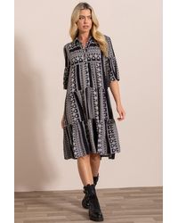 Klass - Printed Panelled Tunic Dress - Lyst