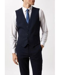 Burton - Plus And Tall Navy Tailored Essential Waistcoat - Lyst