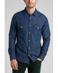 Lee Jeans - Ls Regular Western Shirt Mid Stone - Lyst