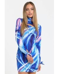 Liquorish - Abstract Print Cut Out Mini Dress - Lyst