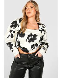 Boohoo - Plus Mono Ruched Corset Top - Lyst