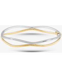 T.H.Baker - 9Ct Two Colour Two Row Wave Bangle Bn344 - Lyst