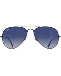 Ray-Ban - Aviator Gunmetal Polarized Gradient Aviator 3025 Sunglasses - Lyst