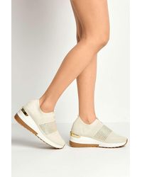 Miss Diva - Ember Diamante Embellished Slip On Trainers - Lyst