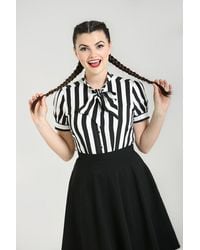 Hell Bunny - Juno Striped Semi Fitted Blouse - Lyst
