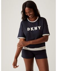DKNY - Signature Top And Jogger Short Pyjama Set - Lyst