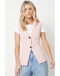 Dorothy Perkins - Petite Button Front Waistcoat - Lyst
