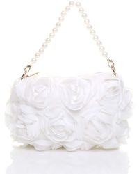 AJVANI - Flower Rose Ruffle Wedding Evening Clutch Bag - Lyst
