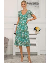 Jolie Moi - Dailyn Floral Print Mesh Maxi Dress - Lyst