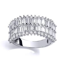 Jewelco London - Baguette Cz 3 Row Channel Eternity Ring - Lyst