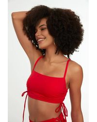 WOVCOR - Square Neck Ruched Side Detail Bikini Top - Lyst