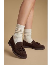 Oasis - Bunny Suede Brogue Detail Tassel Loafers - Lyst