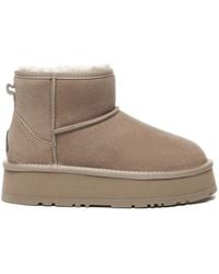 EverAu Australia - Real Wool Dusky Leather Platform Short Boots With Rubber + Eva Sole - Lyst