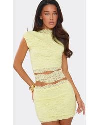 EGO - Sleeveless High Neck Cut Out Lace Midi Top - Lyst