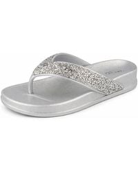 Spot on - Embellished Toe Post Sandal With Cushioned Sole - Lyst