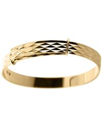 Jewelco London - 9Ct Engine Turned Argyle Expandable 4Mm Baby Bangle Bracelet - Lyst