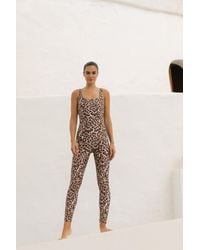 Dancing Leopard - Jaiden Leopard Print Yoga Unitard Soft Stretchy Breathable Jumpsuit - Lyst
