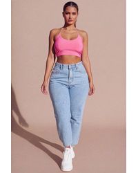 Femme Luxe - Slinky Spaghetti Strap Halterneck Crop Top - Lyst
