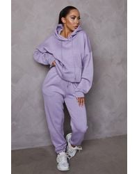 Femme Luxe - Oversized Front Pocket Pullover Hoodie Cuffed Joggers Loungewear Set - Lyst