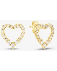 T.H.Baker - 9Ct Cubic Zirconia Open Heart Stud Earrings 1.59.0779 - Lyst