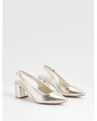 Boohoo - Block Heel Pointed Toe Court Shoes - Lyst