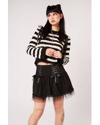 Hell Bunny - Quinzel Tartan Lace Up Eyelet Ribbon Tulle Trim Mini Skirt - Lyst