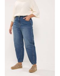 Yours - Barrel Leg Denim Jeans - Lyst